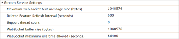 Stream Service Settings Stream Service Settings