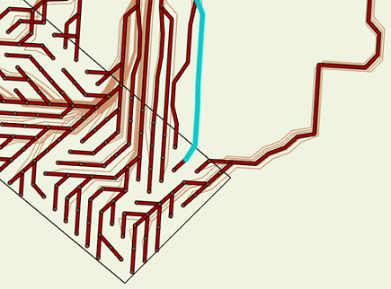 Map of many paths converging into a single path when Create network paths is checked Map of many paths converging into a single path when Create network paths is checked